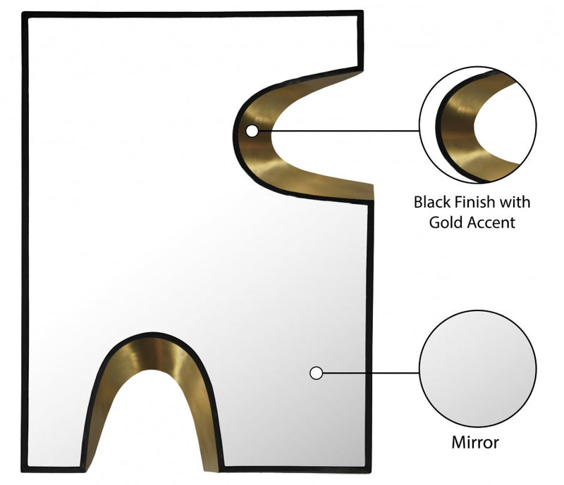 Soleil Mirror in Black - 468Black-36M