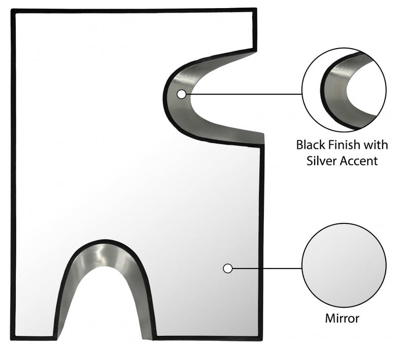 Soleil Mirror in Black - 469Black-36M