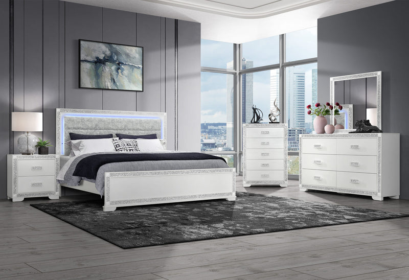 Soleil White King Bed Group - SOLEIL-WHITE-KBG