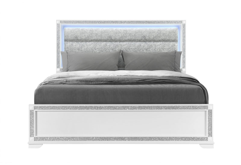 Soleil White King Bed - SOLEIL-WHITE-KB