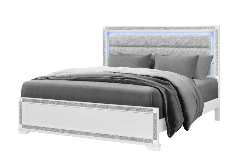 Soleil White King Bed - SOLEIL-WHITE-KB