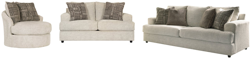 Soletren Sofa, Loveseat and Chair in Stone - PKG001867
