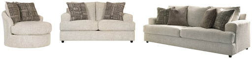 Soletren Sofa, Loveseat and Chair in Stone - PKG001867