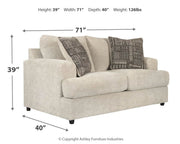 Soletren Sofa, Loveseat and Chair in Stone - PKG001867