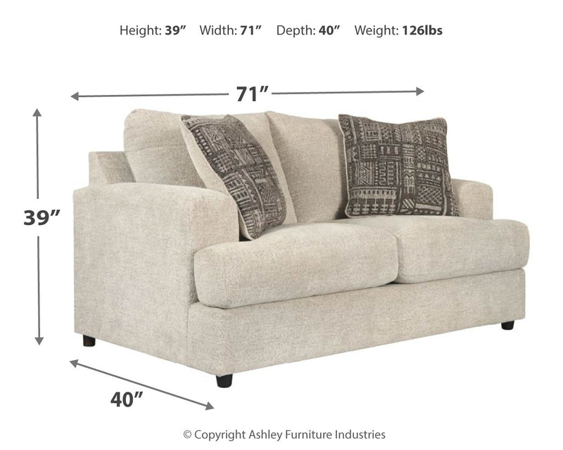 Soletren Sofa, Loveseat and Chair in Stone - PKG001867