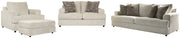 Soletren Sofa, Loveseat, Chair and Ottoman in Stone - PKG007403