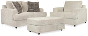 Soletren Stone Loveseat, Oversized Chair and Ottoman - 95104U14