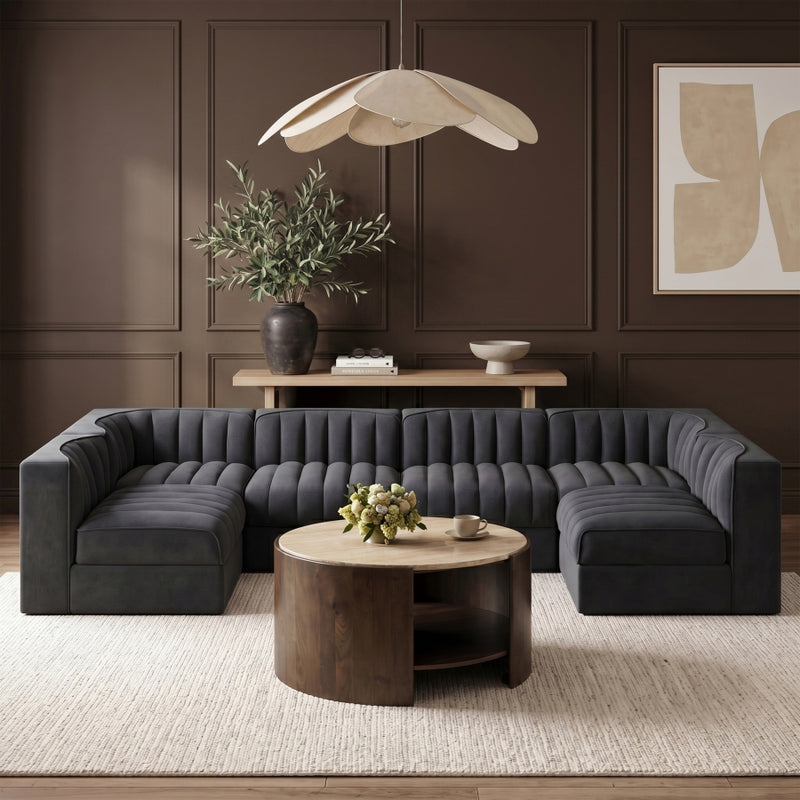 Solstice Travertine And Mango Wood Coffee Table in Brown - 77016Brown-CT