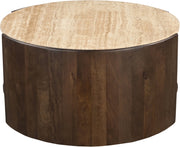 Solstice Travertine And Mango Wood Coffee Table in Brown - 77016Brown-CT