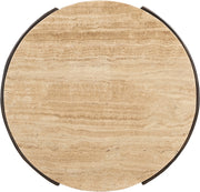 Solstice Travertine And Mango Wood Coffee Table in Brown - 77016Brown-CT
