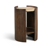 Solstice Travertine And Mango Wood End Table in Brown - 77016Brown-ET