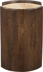 Solstice Travertine And Mango Wood End Table in Brown - 77016Brown-ET