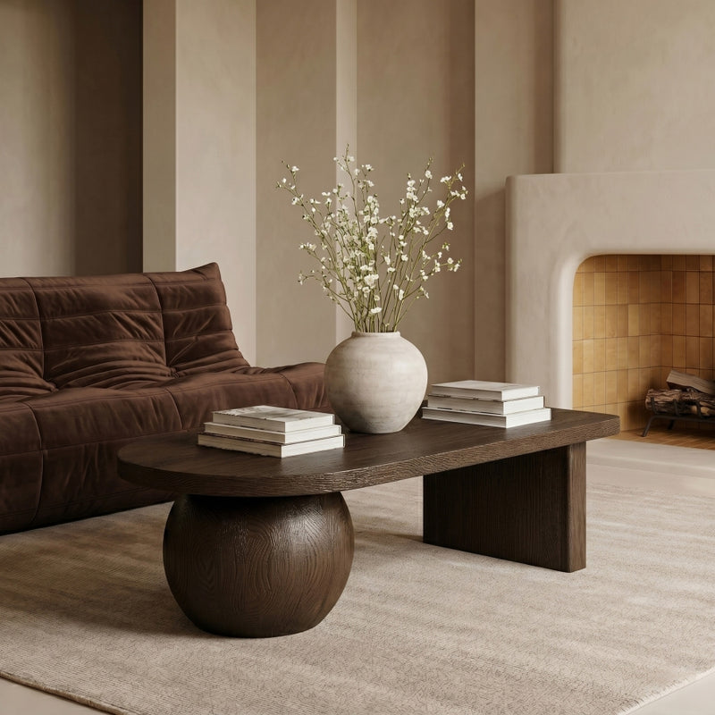 Solum Ash Wood And Oak Veneer Coffee Table in Brown - 22050Brown-CT