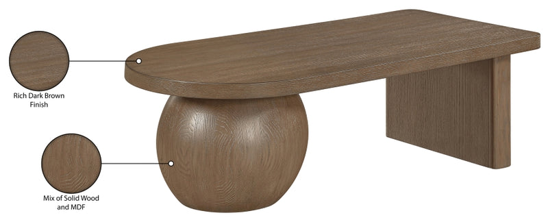 Solum Ash Wood And Oak Veneer Coffee Table in Brown - 22050Brown-CT