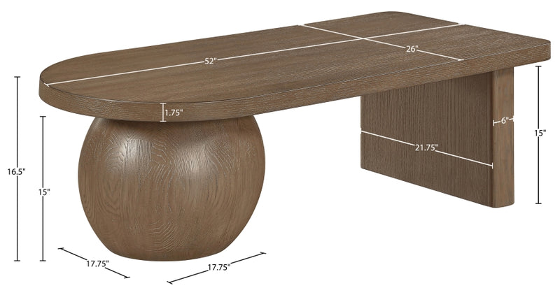 Solum Ash Wood And Oak Veneer Coffee Table in Brown - 22050Brown-CT
