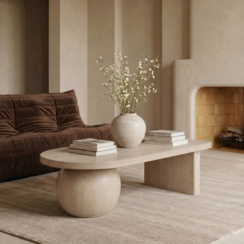 Solum Ash Wood And Oak Veneer Coffee Table in Natural - 22050Natural-CT