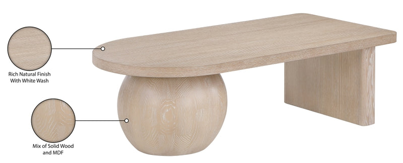 Solum Ash Wood And Oak Veneer Coffee Table in Natural - 22050Natural-CT