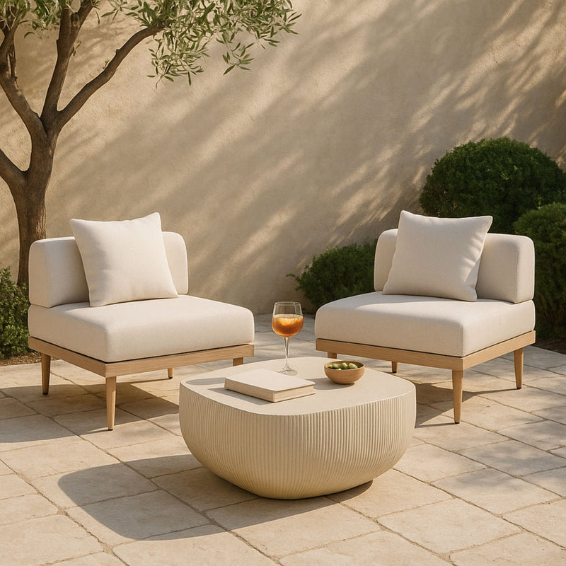 Sonara Concrete Coffee Table in Beige - 663Sand-CT