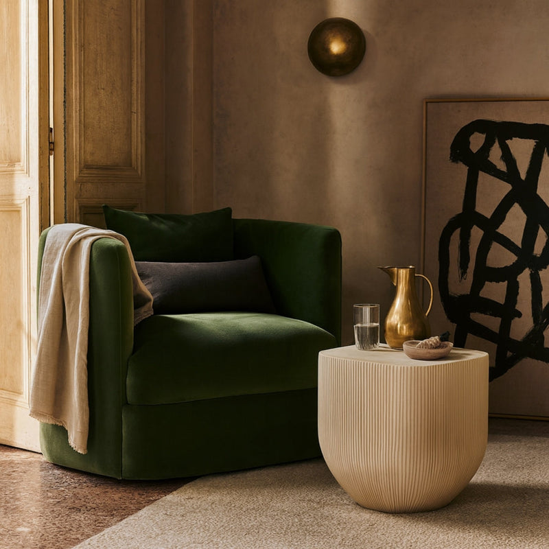 Sonara Concrete End / Side Table in Beige - 663Sand-ET