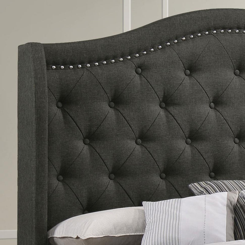 Sonoma Upholstered Eastern King Wingback Bed Grey - 310072KE