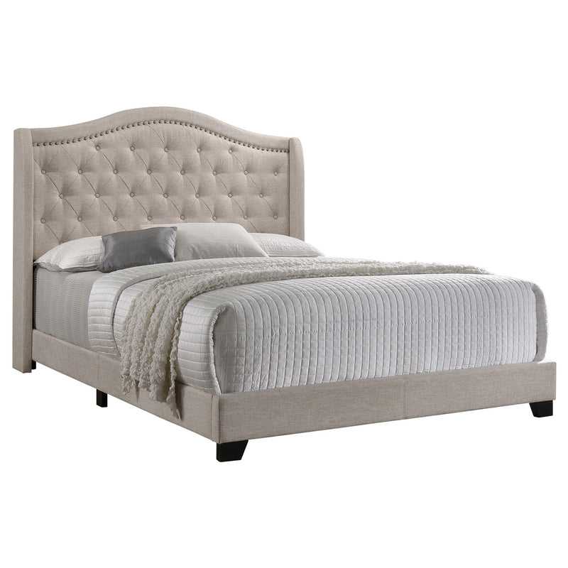 Sonoma Upholstered Full Wingback Bed Beige - 310073F