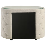 Sonya 2-drawer Upholstered Nightstand Bedside Table Ivory - 360112