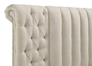 Sonya 4-piece Upholstered Eastern King Bedroom Set Ivory - 360111KE-S4