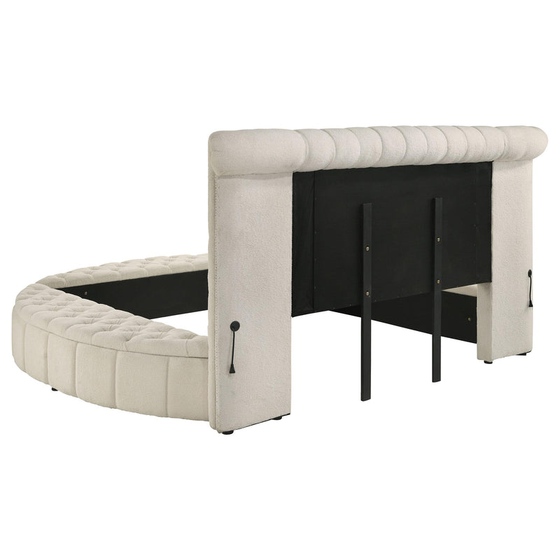 Sonya 5-piece Upholstered Queen Bedroom Set Ivory - 360111Q-S5