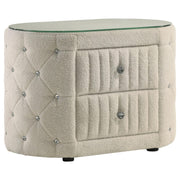 Sonya 5-piece Upholstered Queen Bedroom Set Ivory - 360111Q-S5