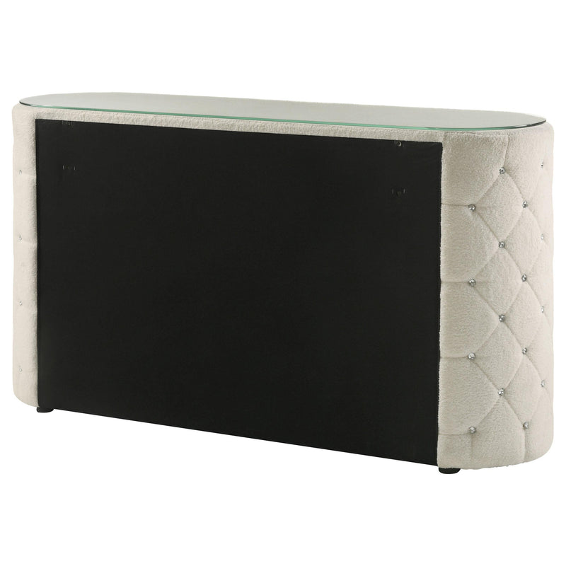 Sonya 6-drawer Upholstered Bedroom Dresser Ivory - 360113