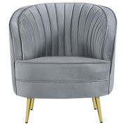 Sophia 3-piece Upholstered Channel Tufted Sofa Set Grey - 506864-S3