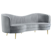 Sophia 3-piece Upholstered Channel Tufted Sofa Set Grey - 506864-S3