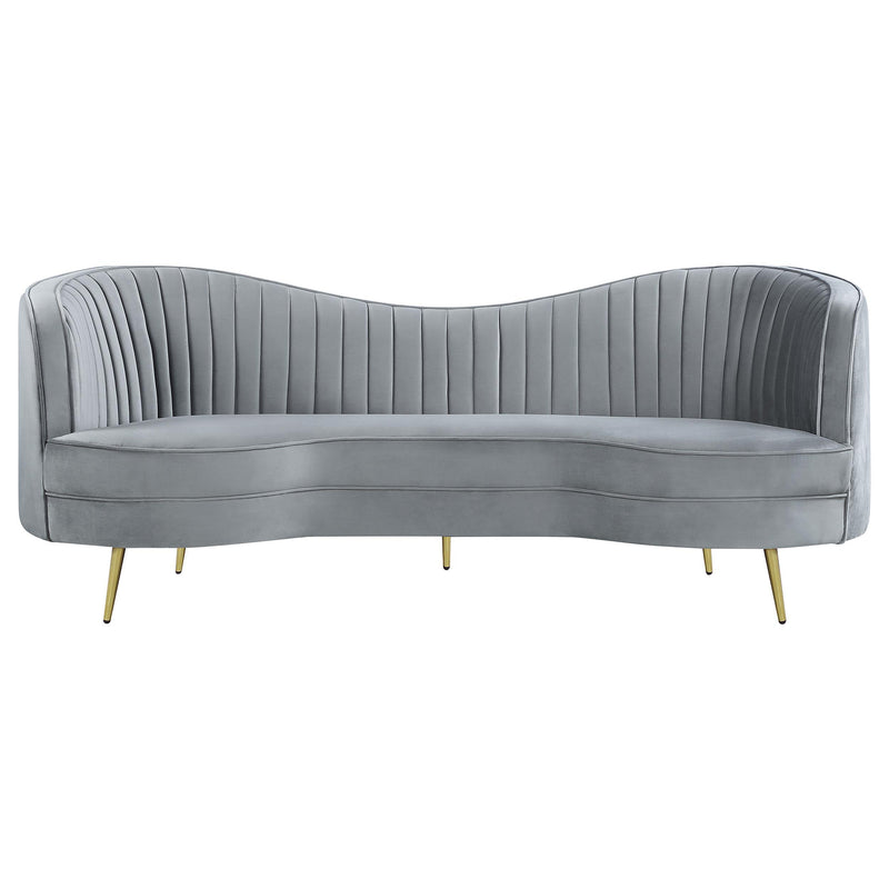 Sophia 3-piece Upholstered Channel Tufted Sofa Set Grey - 506864-S3