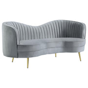Sophia 3-piece Upholstered Channel Tufted Sofa Set Grey - 506864-S3