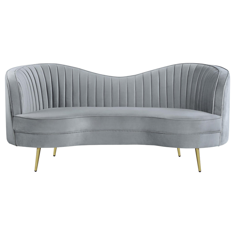 Sophia 3-piece Upholstered Channel Tufted Sofa Set Grey - 506864-S3