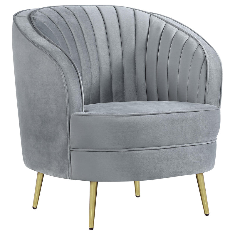 Sophia 3-piece Upholstered Channel Tufted Sofa Set Grey - 506864-S3