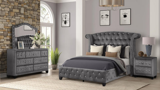 Sophia Full 4 Pc Bedroom Set in Gray - Sophia Full 4 Pc Bedroom Set in Gray