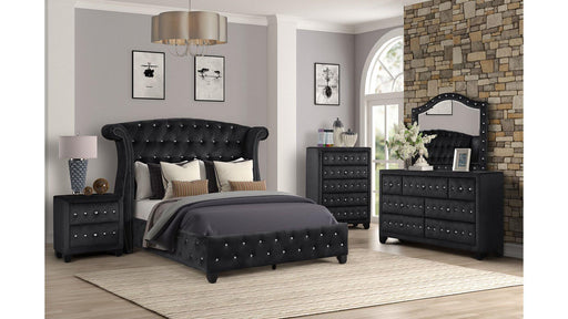 Sophia Full 5 Pc Bedroom Set in Black - Sophia Full 5 Pc Bedroom Set in Black