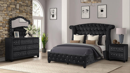 Sophia Queen 4 Pc Bedroom Set in Black - Sophia Queen 4 Pc Bedroom Set in Black