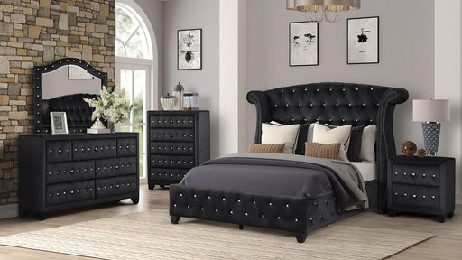 Sophia Queen 5 Pc Bedroom Set in Black - Sophia Queen 5 Pc Bedroom Set in Black