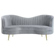 Sophia Upholstered Channel Tufted Loveseat Grey - 506865
