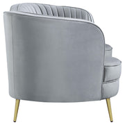 Sophia Upholstered Channel Tufted Loveseat Grey - 506865
