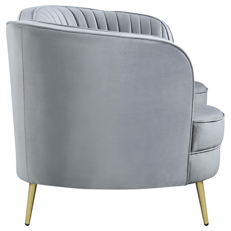 Sophia Upholstered Channel Tufted Loveseat Grey - 506865