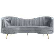 Sophia Upholstered Channel Tufted Sofa Grey - 506864