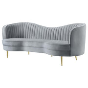 Sophia Upholstered Channel Tufted Sofa Grey - 506864