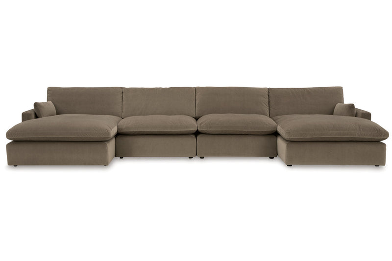 Sophie Cocoa 4 Piece Sectional with Double Chaise - Gate FurnitureSectional