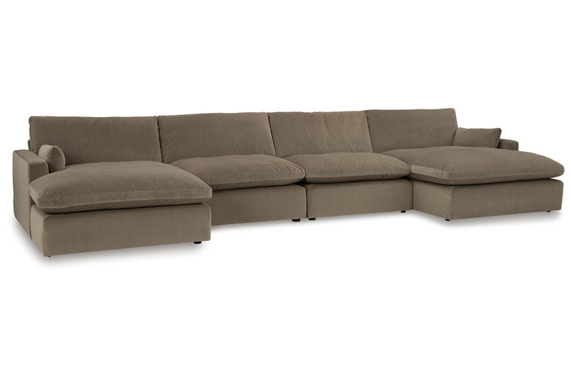 Sophie Cocoa 4 Piece Sectional with Double Chaise - Gate FurnitureSectional