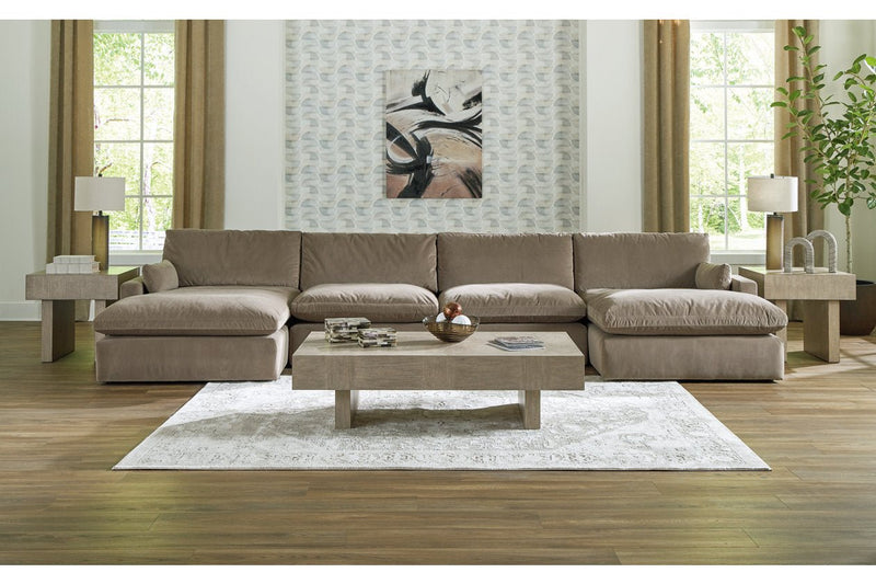 Sophie Cocoa 4 Piece Sectional with Double Chaise - Gate FurnitureSectional