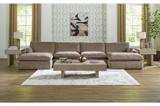 Sophie Cocoa 4 Piece Sectional with Double Chaise - Gate FurnitureSectional