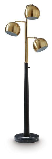 Sorcha Gold Finish/Black Floor Lamp - L206111